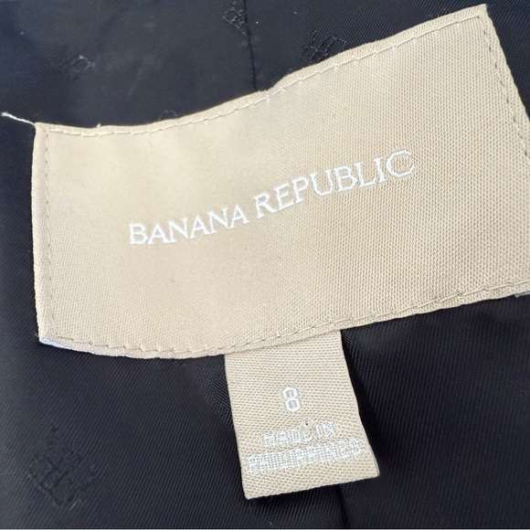 Banana Republic Blazer Suit Jacket Womens 8 Black Wool - Picture 2 of 3